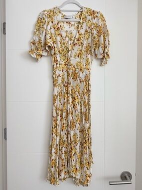 Floral Yellow Midi Dress Faithfull the Brand